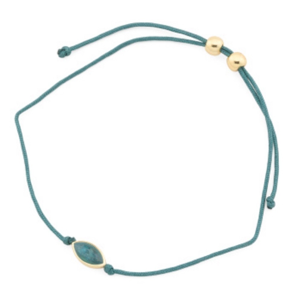 Gorjana New Power Gemstone Geo Marquise Apatite Blue and Gold Bracelet